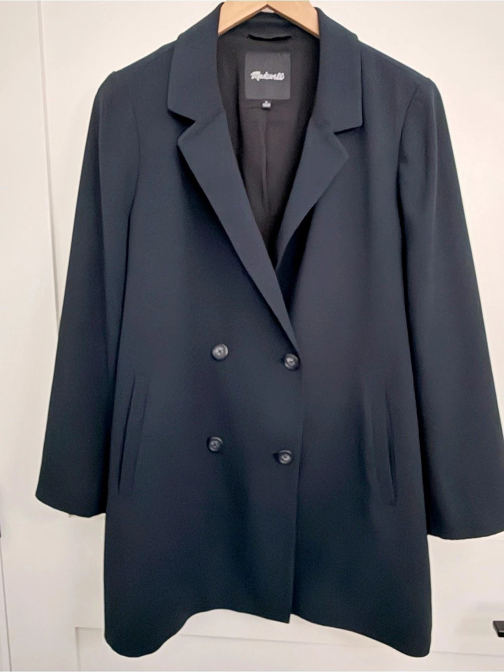 Madewell Caldwell Double-Breasted Blazer Black Size Large